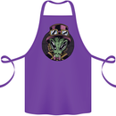 Steampunk Alien Cotton Apron 100% Organic Purple