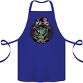 Steampunk Alien Cotton Apron 100% Organic Royal Blue