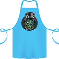 Steampunk Alien Cotton Apron 100% Organic Turquoise