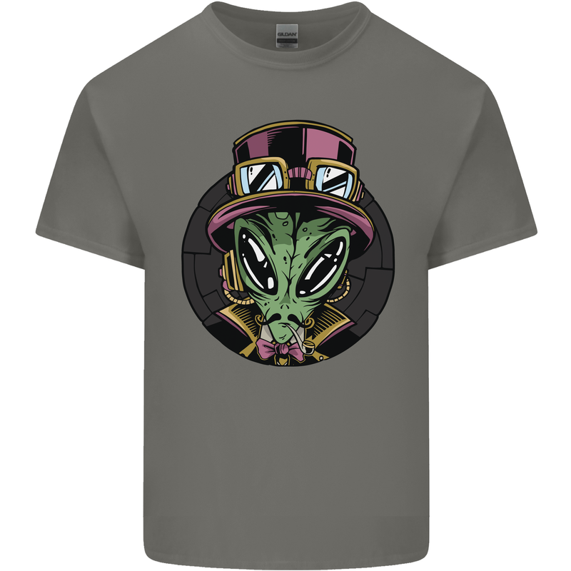 Steampunk Alien Kids T-Shirt Childrens Charcoal