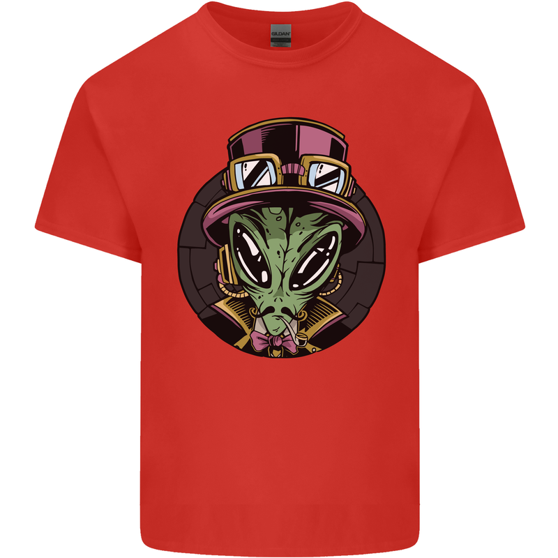Steampunk Alien Kids T-Shirt Childrens Red