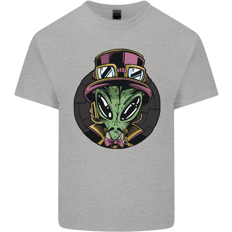 Steampunk Alien Kids T-Shirt Childrens Sports Grey