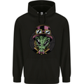 Steampunk Alien Mens 80% Cotton Hoodie Black