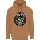 Steampunk Alien Mens 80% Cotton Hoodie Caramel Latte