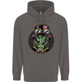 Steampunk Alien Mens 80% Cotton Hoodie Charcoal