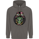 Steampunk Alien Mens 80% Cotton Hoodie Charcoal