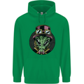 Steampunk Alien Mens 80% Cotton Hoodie Irish Green