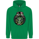 Steampunk Alien Mens 80% Cotton Hoodie Irish Green