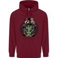 Steampunk Alien Mens 80% Cotton Hoodie Maroon
