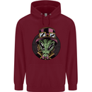Steampunk Alien Mens 80% Cotton Hoodie Maroon