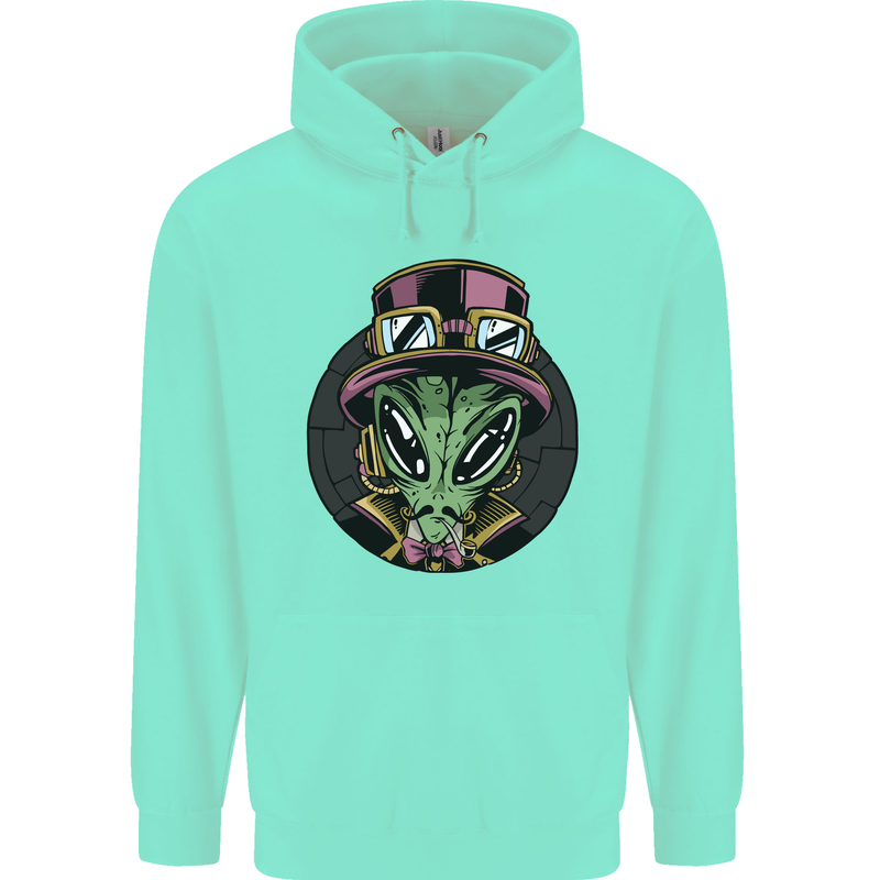 Steampunk Alien Mens 80% Cotton Hoodie Peppermint