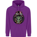 Steampunk Alien Mens 80% Cotton Hoodie Purple