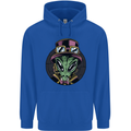 Steampunk Alien Mens 80% Cotton Hoodie Royal Blue