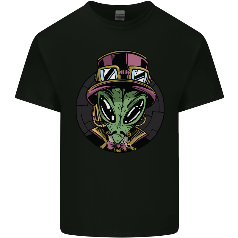 Steampunk Alien Mens Cotton T-Shirt Tee Top Black