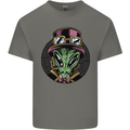 Steampunk Alien Mens Cotton T-Shirt Tee Top Charcoal
