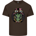 Steampunk Alien Mens Cotton T-Shirt Tee Top Dark Chocolate