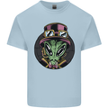 Steampunk Alien Mens Cotton T-Shirt Tee Top Light Blue