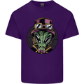 Steampunk Alien Mens Cotton T-Shirt Tee Top Purple