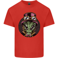 Steampunk Alien Mens Cotton T-Shirt Tee Top Red