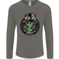 Steampunk Alien Mens Long Sleeve T-Shirt Charcoal