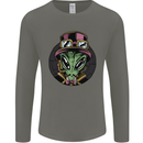 Steampunk Alien Mens Long Sleeve T-Shirt Charcoal