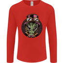 Steampunk Alien Mens Long Sleeve T-Shirt Red