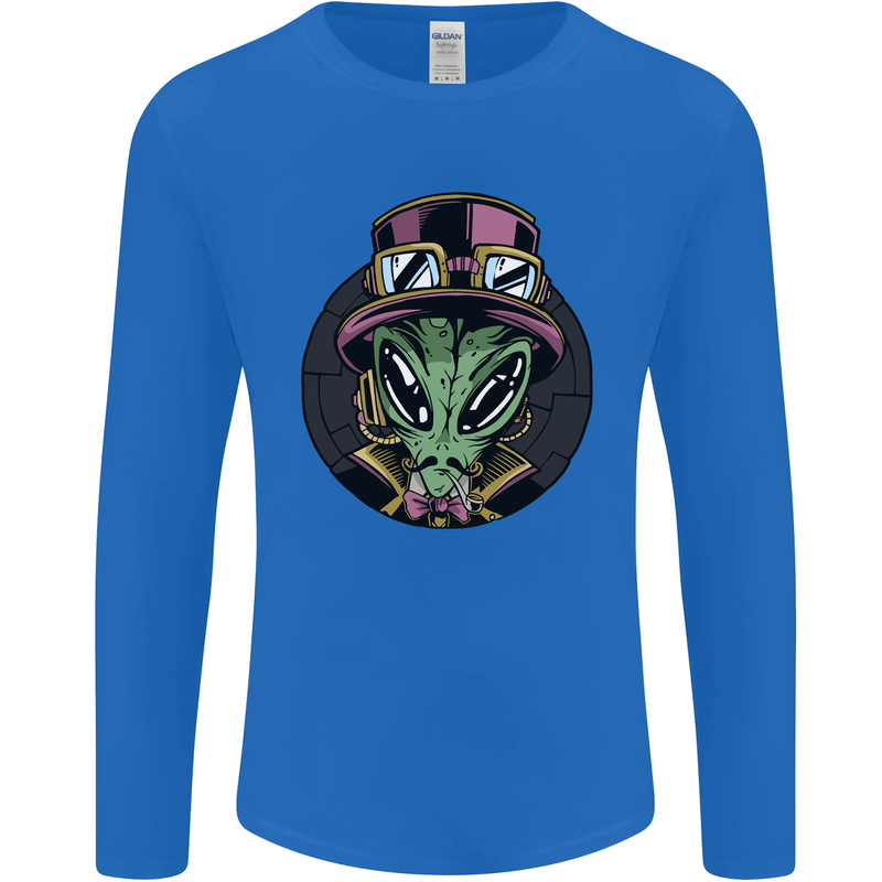 Steampunk Alien Mens Long Sleeve T-Shirt Royal Blue