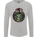 Steampunk Alien Mens Long Sleeve T-Shirt Sports Grey