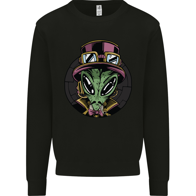 Steampunk Alien Mens Sweatshirt Jumper Black
