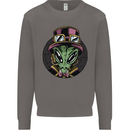Steampunk Alien Mens Sweatshirt Jumper Charcoal