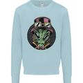 Steampunk Alien Mens Sweatshirt Jumper Light Blue