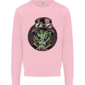 Steampunk Alien Mens Sweatshirt Jumper Light Pink