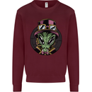 Steampunk Alien Mens Sweatshirt Jumper Maroon