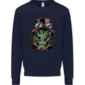 Steampunk Alien Mens Sweatshirt Jumper Navy Blue