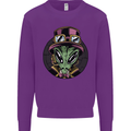 Steampunk Alien Mens Sweatshirt Jumper Purple