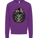 Steampunk Alien Mens Sweatshirt Jumper Purple