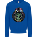 Steampunk Alien Mens Sweatshirt Jumper Royal Blue