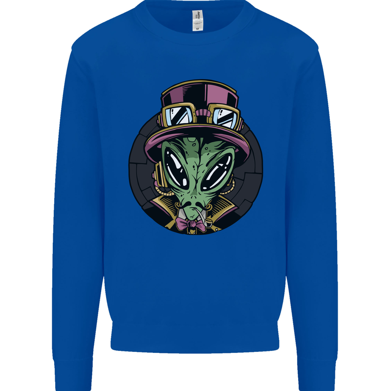 Steampunk Alien Mens Sweatshirt Jumper Royal Blue