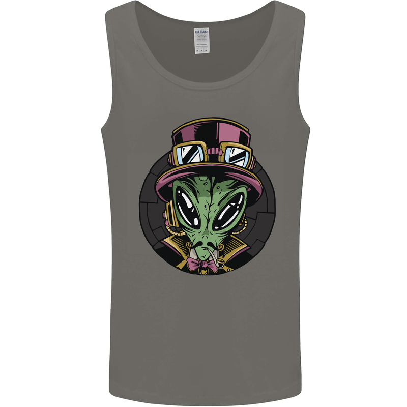 Steampunk Alien Mens Vest Tank Top Charcoal