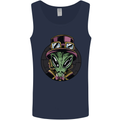 Steampunk Alien Mens Vest Tank Top Navy Blue