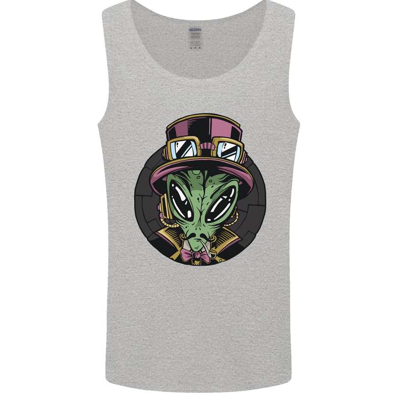 Steampunk Alien Mens Vest Tank Top Sports Grey