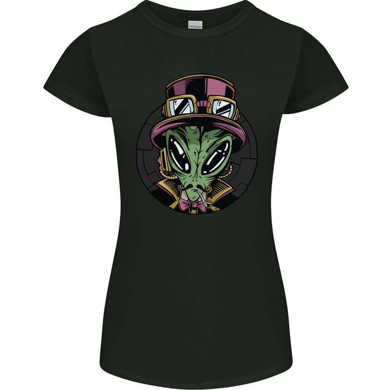 Steampunk Alien Womens Petite Cut T-Shirt Black
