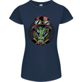 Steampunk Alien Womens Petite Cut T-Shirt Navy Blue