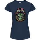 Steampunk Alien Womens Petite Cut T-Shirt Navy Blue