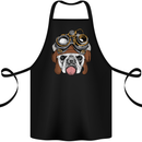 Steampunk Bulldog Cotton Apron 100% Organic Black