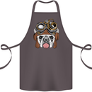 Steampunk Bulldog Cotton Apron 100% Organic Dark Grey