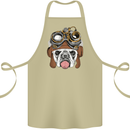 Steampunk Bulldog Cotton Apron 100% Organic Khaki