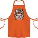 Steampunk Bulldog Cotton Apron 100% Organic Orange