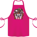Steampunk Bulldog Cotton Apron 100% Organic Pink