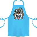 Steampunk Bulldog Cotton Apron 100% Organic Turquoise